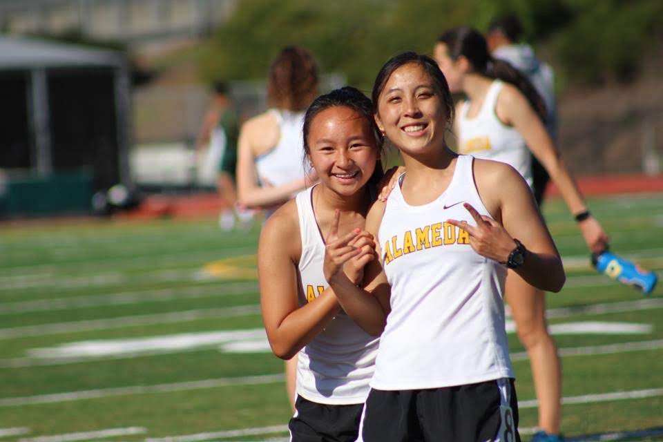 Elvira and Li at a Track meet